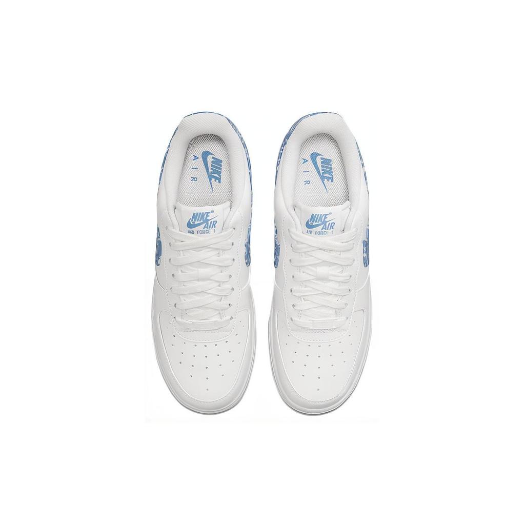 Nike Air Force 1 Low Essential 'Paisley Low Top Skateboard Shoes Women's White Blue DH4406-100