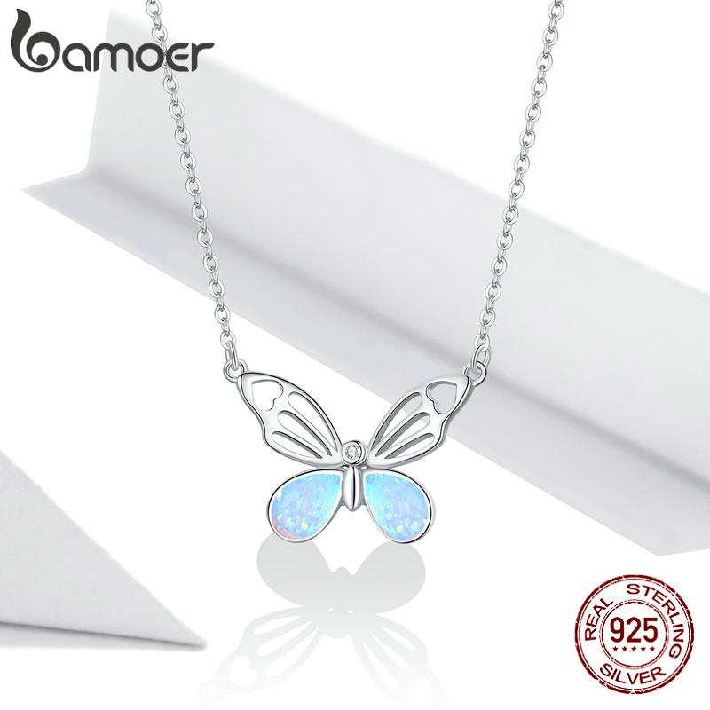 

Ожерелье-бабочка BAMOER из стерлингового серебра 925 пробы для женщин, ювелирные украшения 925 silver