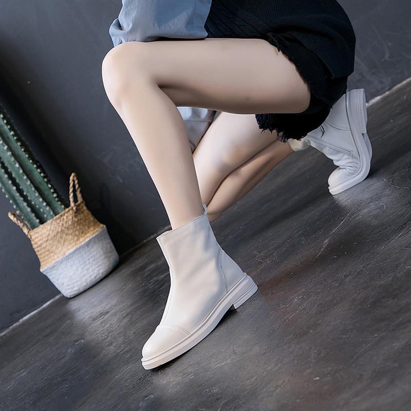 New Fashion Shoes Women Ankle Boots Genuine Leather Modern Boots Top Quality Autumn Women 'S Shoes Winter Flannel Warm Boots