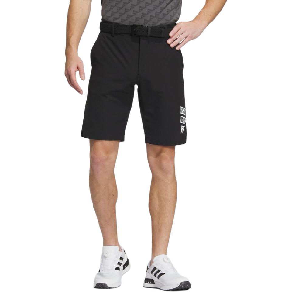 Adidas Front Zipper Logo Print Fitted Mid Waist Casual Shorts Men shorts Black IN6564