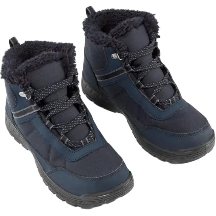 DECATHLON SH100 Slip Resistant Waterproof Thermal Mid Top Kids' Boots Dark Blue Kids'