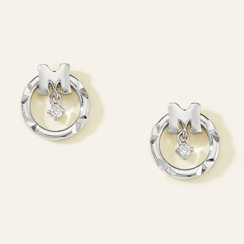 METROCITY JEWELRY M Basic Sterling Silver White Earrings A231SE9017WPA