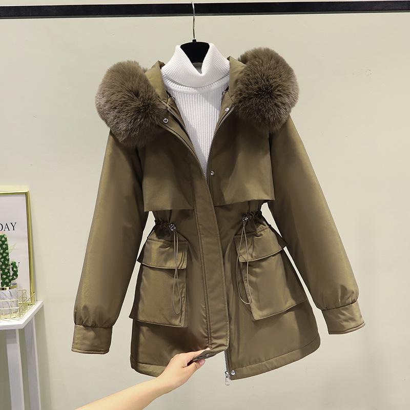 Down Cotton-padded Jacket for Women in Winter, New Style, Loose, Slimming, Live-in, Removable Liner, Cotton-padded Jacket