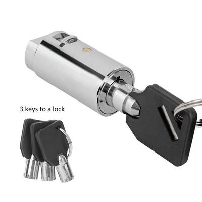 Zinc Alloy Vending Machine Lock Cylinder 38×19mm with 3 Keys Zinc Alloy Lock Cylinder Safe Chrome Color Lock Cylinder