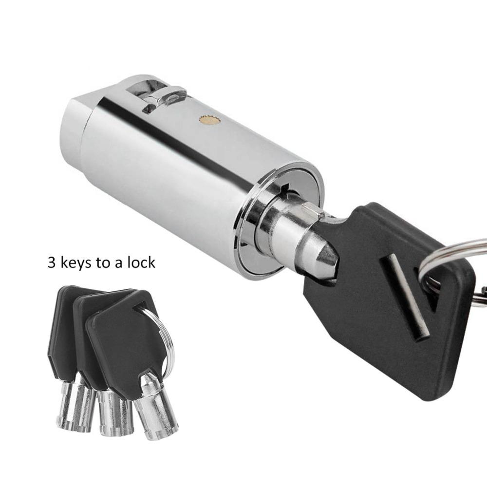 Zinc Alloy Vending Machine Lock Cylinder 38×19mm with 3 Keys Zinc Alloy Lock Cylinder Safe Chrome Color Lock Cylinder