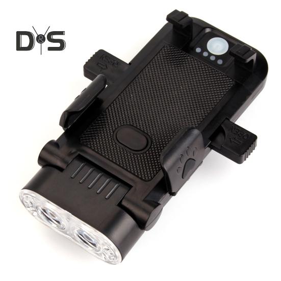 

Держатель для телефона с велосипедной фарой и звуковым сигналом высокого децибела Перезаряжаемая супер яркая легкая регулируемая светодиодная лампа для ночной езды по дороге для горного велосипеда чёрный