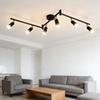 NETTLIFE LED Ceiling Light 6 Adjustable Spots 330°, 6 X 6W GU10 Bulb, Black, Made of Iron, 108 Cm, 6 W, Non Dimmable(bulb Not Included)