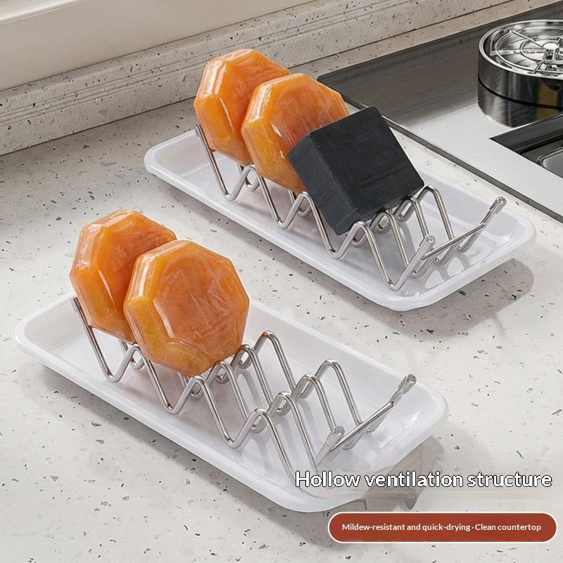 3 Grids Stainless Steel Soap Rack Student Dormitory Soap Moisture-Proof And Waterproof Sink Storage Rack Household