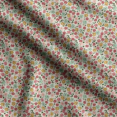 Floral Print,  Cotton Cambric, Quilting Fabric Sold by The Yard 42 Inch Wide, Medium Weight Cotton Fabric,