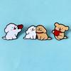 Cartoon Cute Golden Retriever & Maltese Puppy Brooch - Dog Badge for Men, Women, and Students