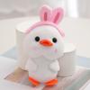 12cm Creative Cute Little Yellow Duck Cartoon Cafe Duck Keychain Pendant Plush Toy Stuffed Toy Doll with Hat Plush Duck Toy