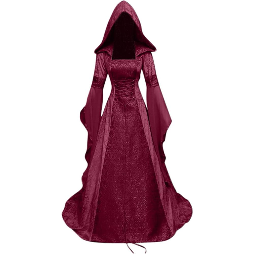 Women Hooded Gothic Dress Medieval Corset Renaissance Dress Victorian Dress Halloween Costume