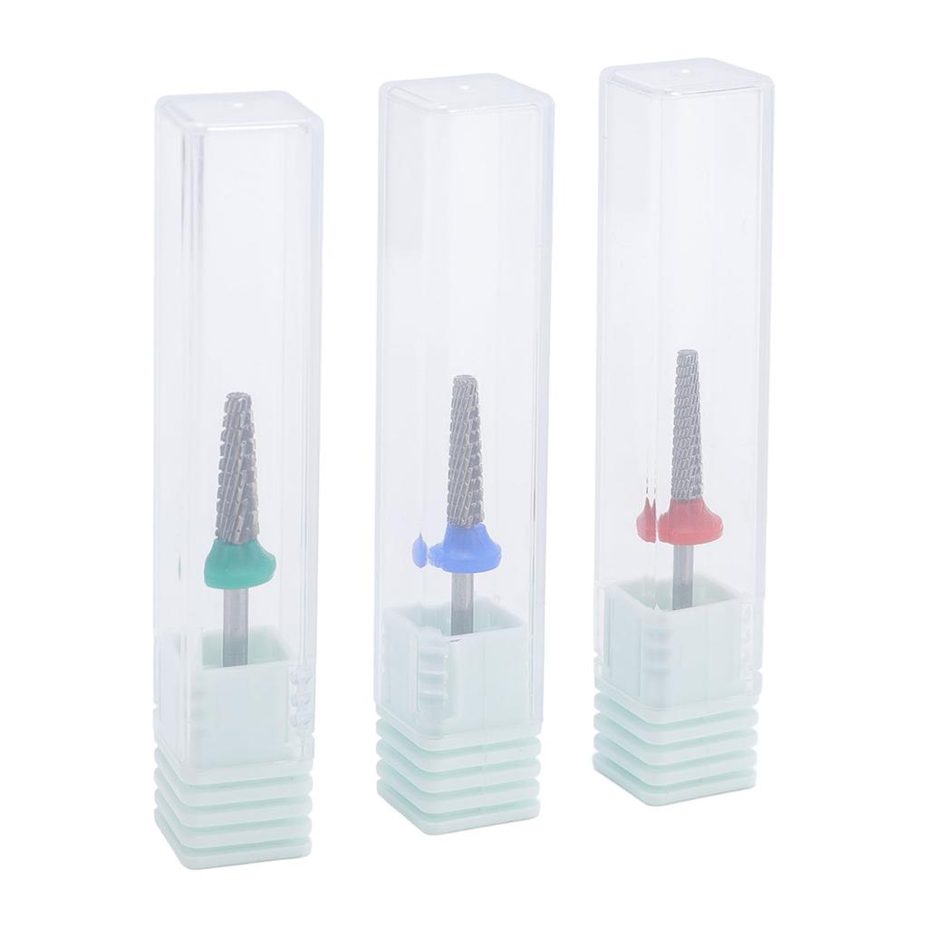 3pcs Nail File Bits Tungsten Steel Nail File Bits Professional Manicure Grinding Heads for Electric 