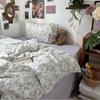 French Style Retro Printed Bedding Rural Style Duvet Cover Solid Color Dust-proof and Easy To Clean Mattress Protective Covers Envelope Pillowcase