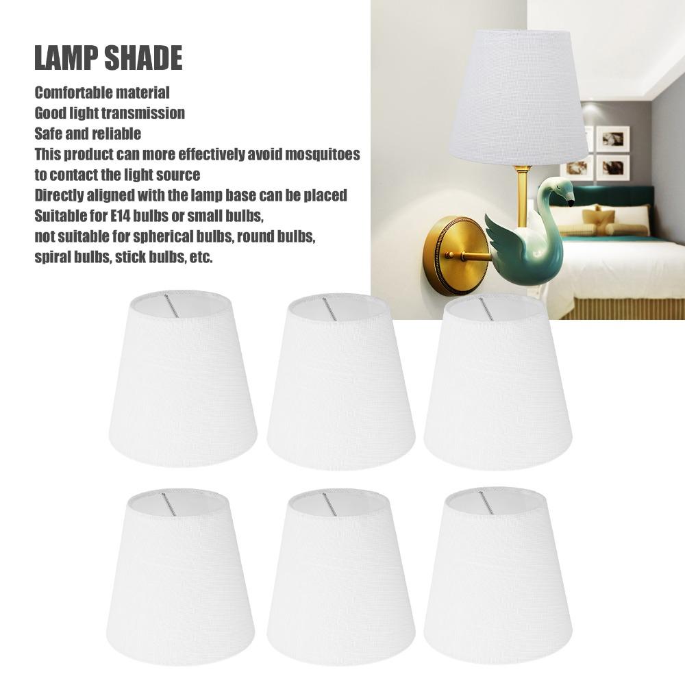 6PCS Modern Fabric Lampshade Clip On Design 5.12 inch Height Chandelier Lamp Shades Lamp Cover Indoor Lamp