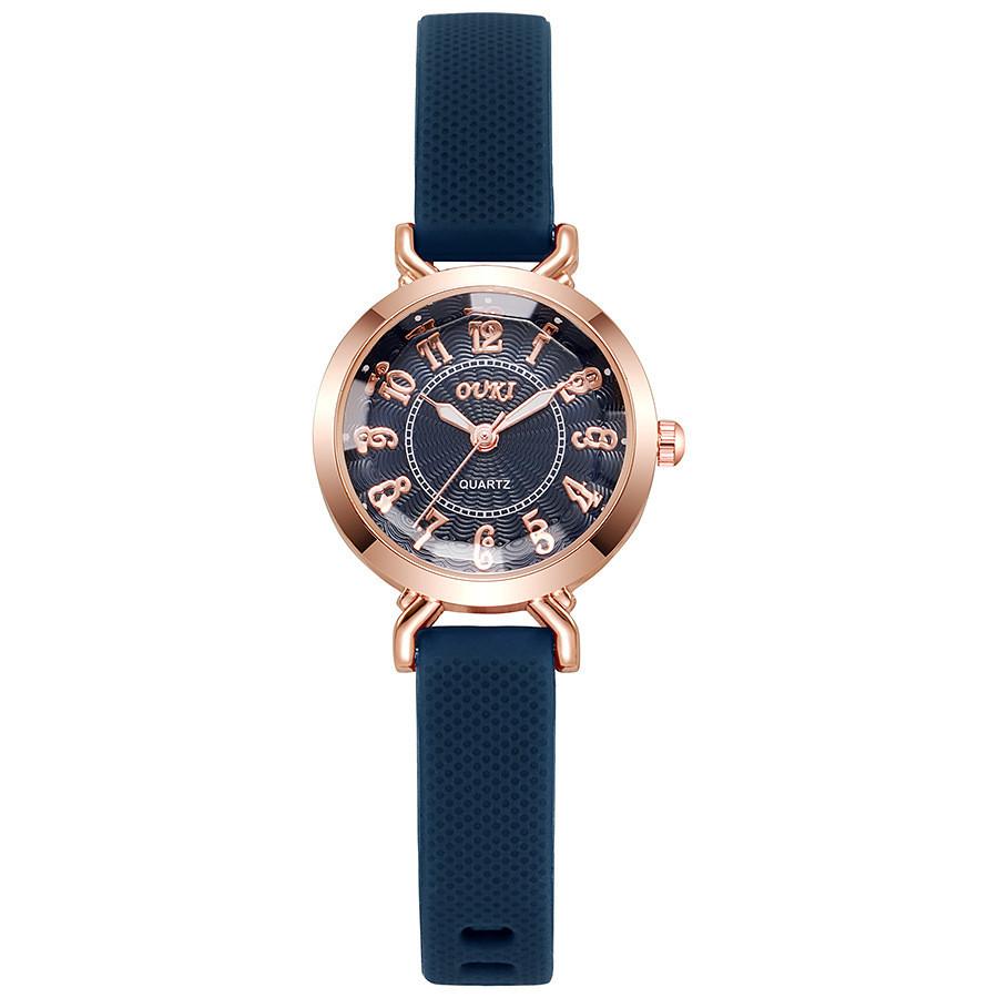 

Ladies Fashion Quartz Watch With Alloy Case And Silicone Strap For Casual Wear синий