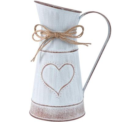 Vintage Flower Vase Iron Art Flower Pot Rustic Flower Bucket for Balcony Living Room Table