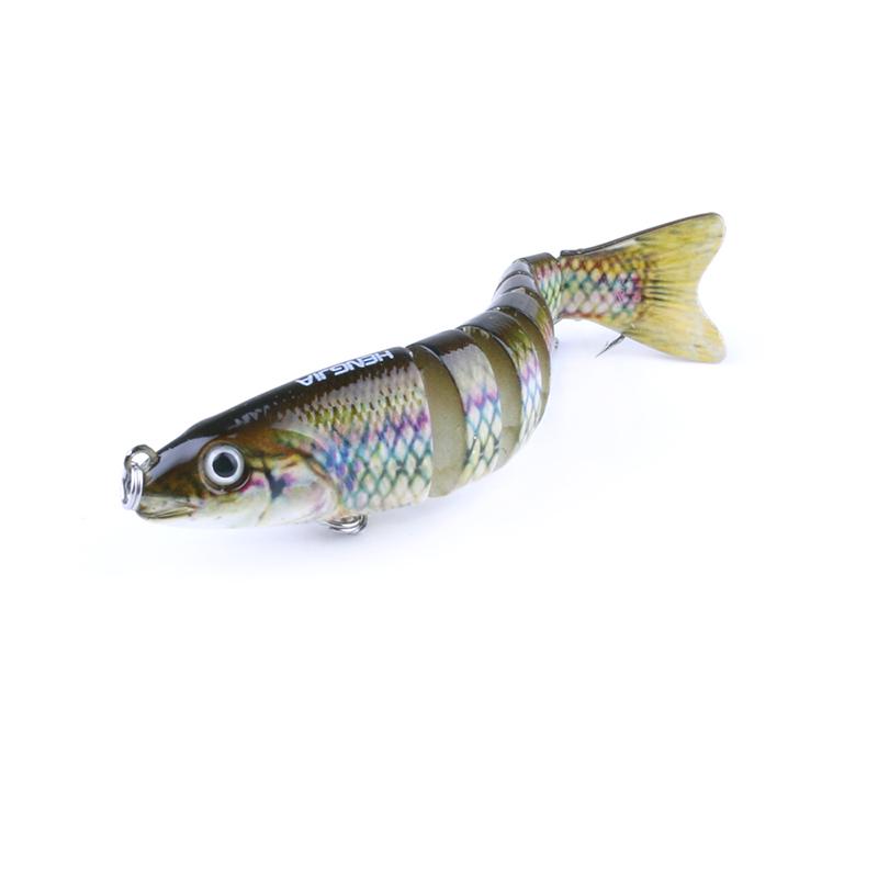 1pc HENGJIA Lipless Minnow Baits 8 segmenti Multi-snodato Swimbait per la pesca del pesce persico trota luccio
