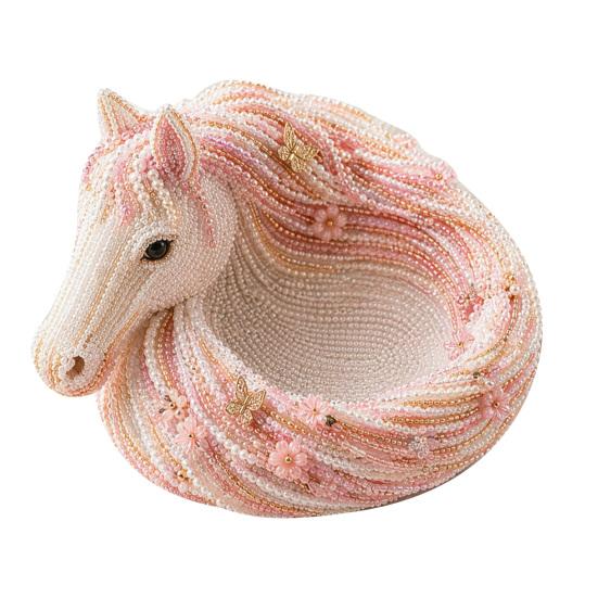 Beaded Horse Kit, DIY 3D Beaded Animal Tray Craft Kit with Colorful Horse Beads, Jewelry Organizer for Keys Coins Storage And Decorative Home Accent 1 Set