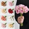 12 Heads Rose Artificial Flower Multicolor DIY Accessories Lifelike Flower Bouquet Silk Petals Photo Props