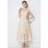 Elegant Sommer Heklet Broderi Blonder Lange Kjoler Dame   Sexy Tynn Stropp Kveldsfestkjole Vestidos De Fiesta