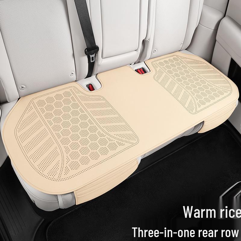 Universal Perforated Suede Leather Car Seat Cushion - Breathable for All Seasons