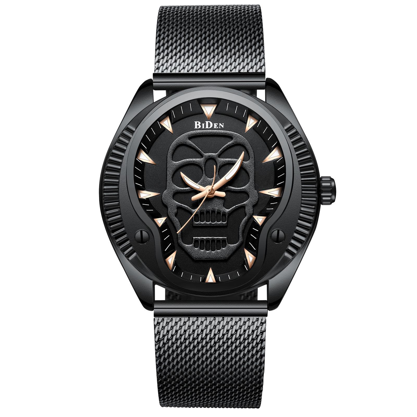 

Модные мужские часы BIDEN в форме черепа чёрный