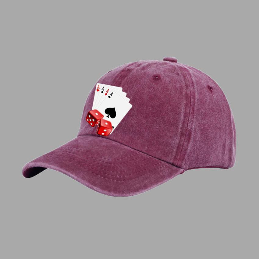 Baseball Caps Men Women Vintage Washed 100% Cotton Dad Hat Funny Poker Pattern Print DIY Team Logo Snapback Cap Hip Hop Hat