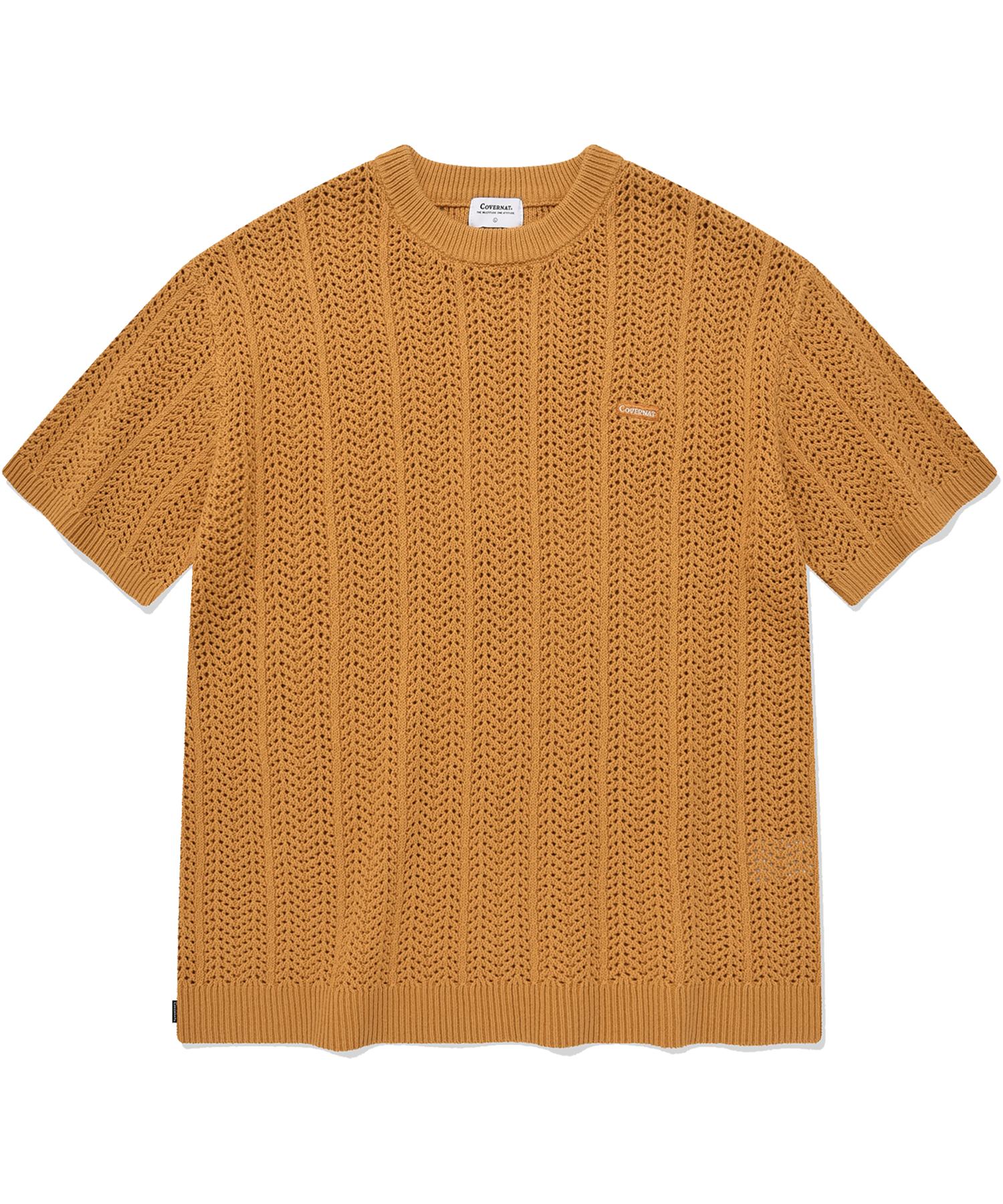 Covernat Cable Round Half Knit Orange Orange/S