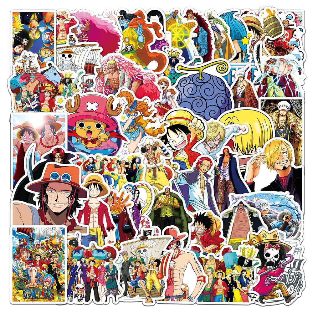 50/100pcs ONE PIECE Anime Stickers Cool Cartoon Decals Kid Toy DIY Stationery Suitcase Car Bike Waterproof Classic Manga Sticker