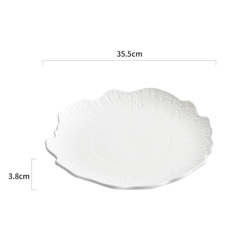 Stone Pattern Irregular Ceramic Dinner Plate Restaurant Salad Plate Dessert Snack Plate Pasta Plates Specialty Tableware