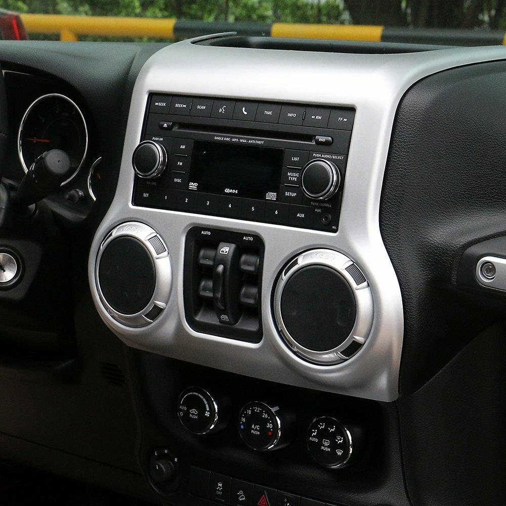 Center Console Dashboard Panel Trim Cover for Jeep Wrangler JK 2011-2017 Silver