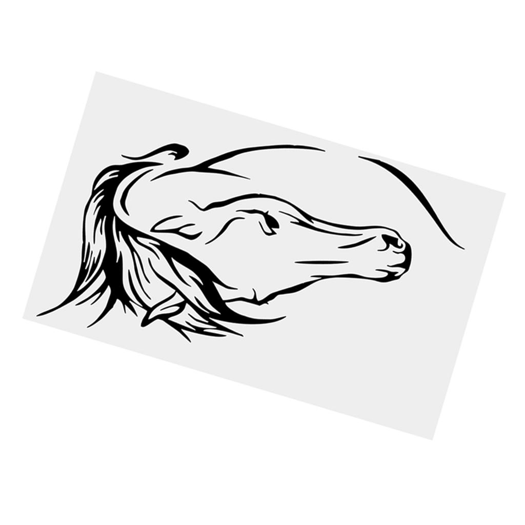 Schwarzer PVC Wandaufkleber Pferd Vinyl Kunst Aufkleber Heim Arbeitszimmer Dekoration Abnehmbar