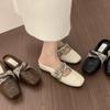 Inner Heightening Bag Head Half Slippers Women's Outer Wear One Pedal Versatile Not Tired Feet Mary Jane Slope Heel Sandals