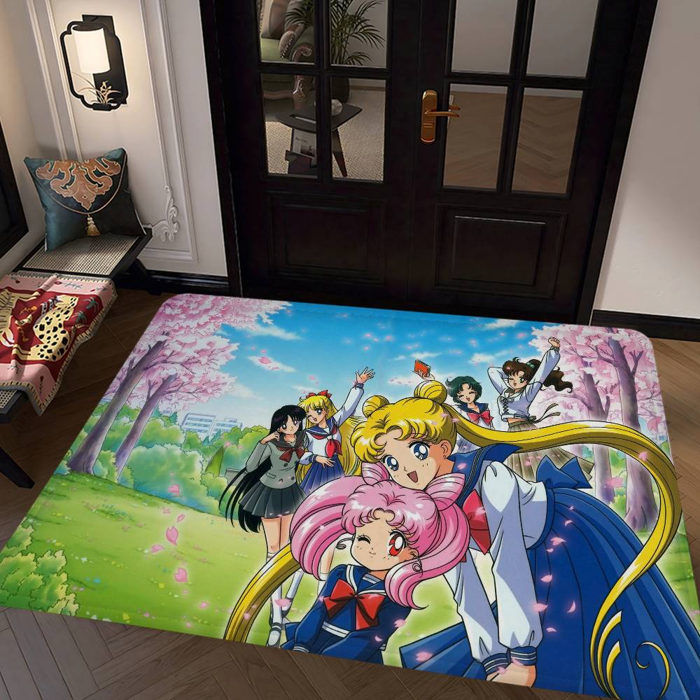 Japanische Zeichentrick S-Sailores-Moon Fußmatte Nordischer Stil Heimtürmatte Badezimmer-Toilettenmatten Schlafzimmer Hotel Dekor Matte