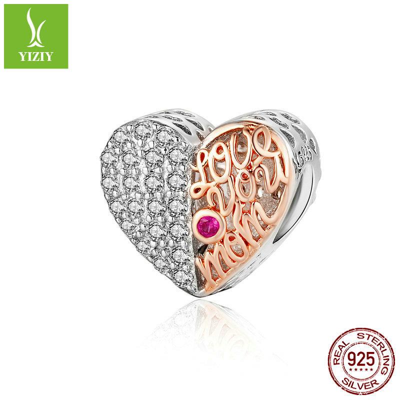 Warm Mother'S Day S925 Silver Beads Collection Picture, Mother'S Love English Lettering Diy Bracelet Beads