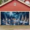 2D Winter Snow Forest Christmas Photo Backdrop Garage Decor Cloth