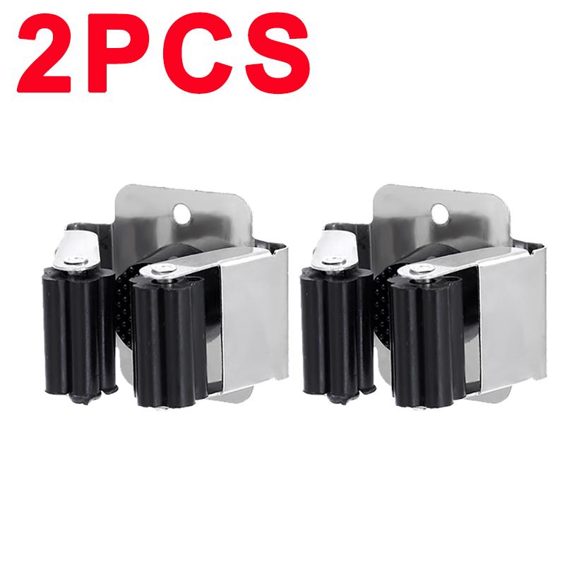 5/1Pcs Self-Adhesive Mop Holder Clips Stainless Steel Drilling Mop Broom Holder Rack With Screw Kitchen Bathroom Organizer Shelf