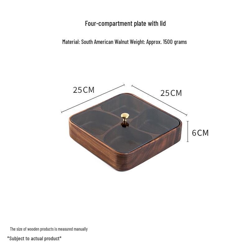 Walnut Wood Snack and Dry Fruit Box with Lid