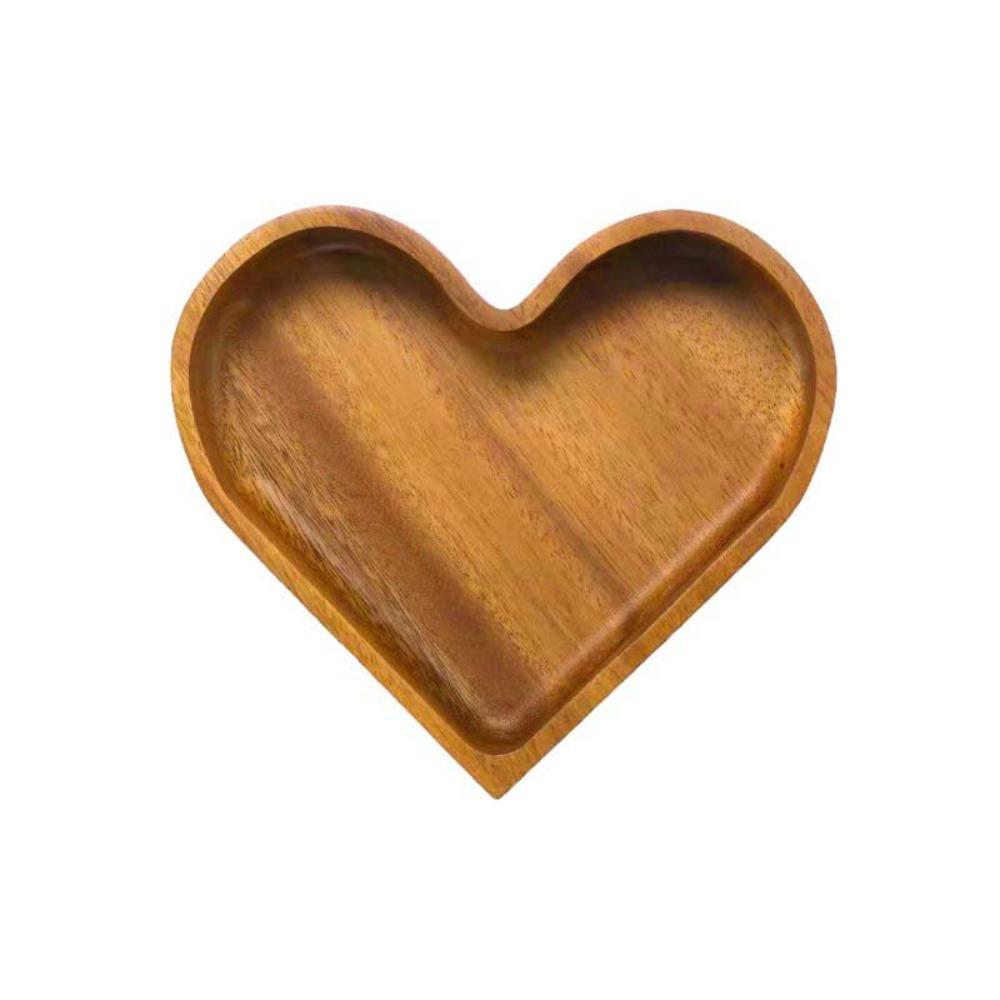 

Штабелируемый деревянный поднос в форме сердца, гладкая поверхность, подносы для подачи суши, тарелки для закусок, для развлечений Serving Tray
