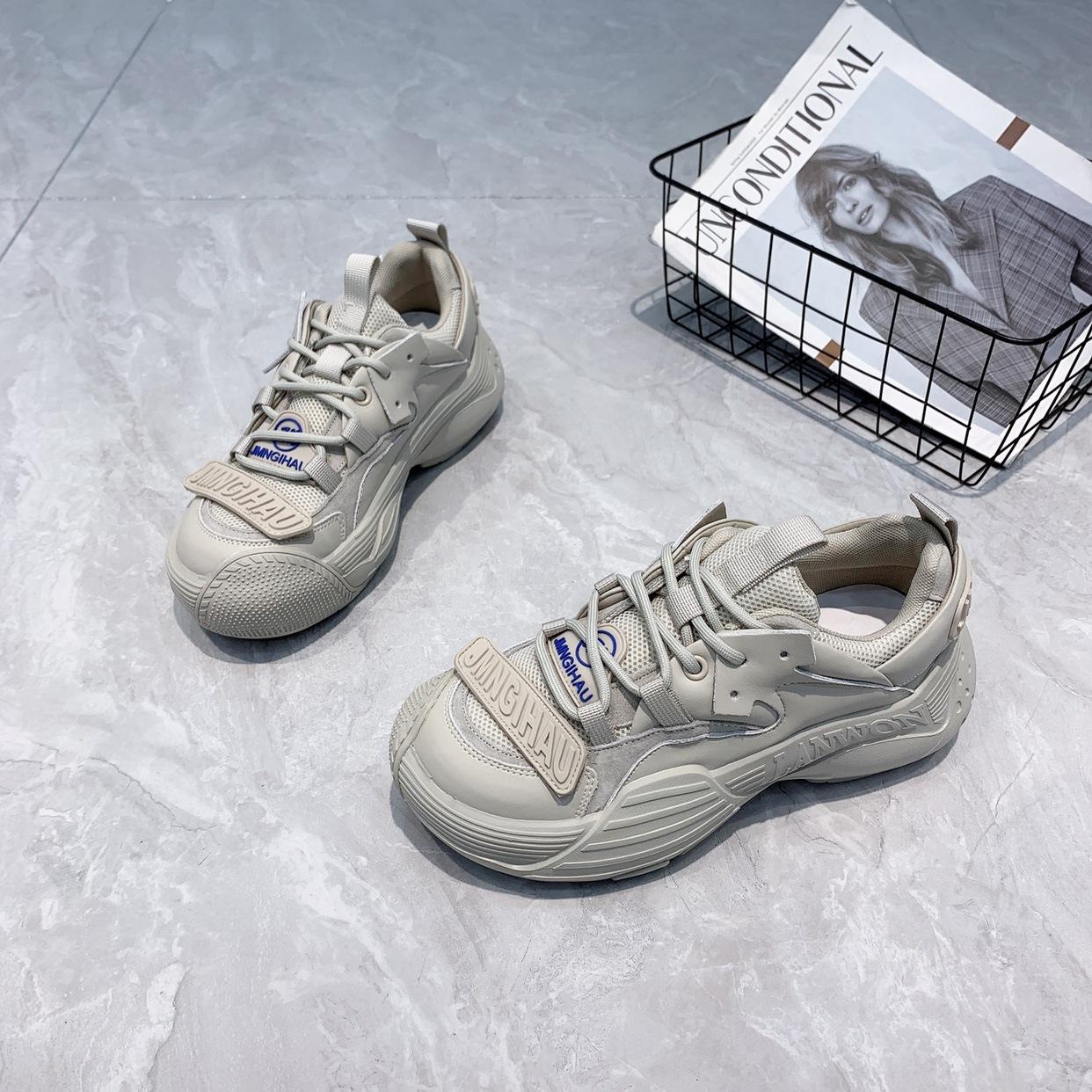 

Platform sneakers women s new ugly cute round-headed dad shoes in autumn and winter 2026 35 серый