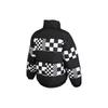 Vans Schachbrett-Patchwork Stehkragen Langarm Daunenjacke Unisex Oberbekleidung Schwarz VN0A7YIVBLK