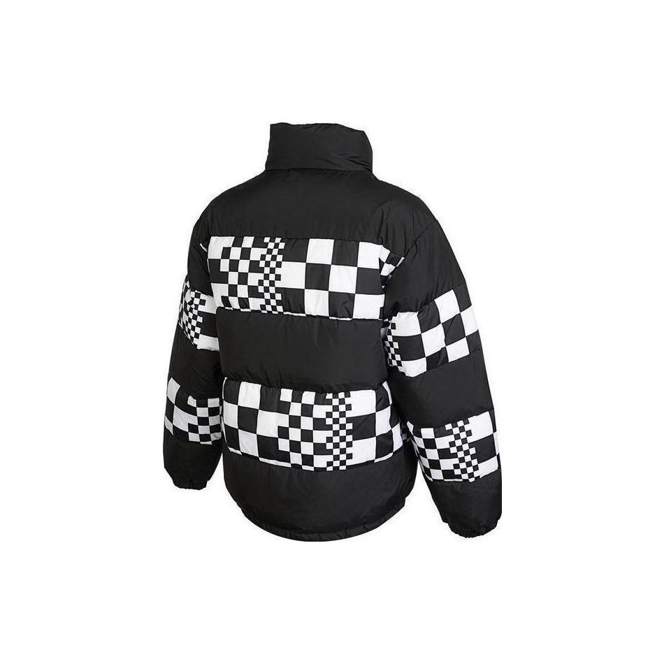 Vans Checkerboard Patchwork Stand Collar Long Sleeve Down Jacket Unisex Outerwear Black VN0A7YIVBLK