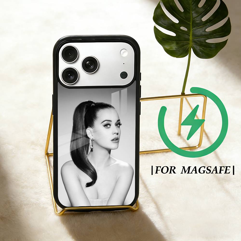 Singer K-Katy Perry Phone Case For iPhone 17 16 15 14 13 12 Pro Max Plus for Magsafe Mirror Wireless Magnetic Cover