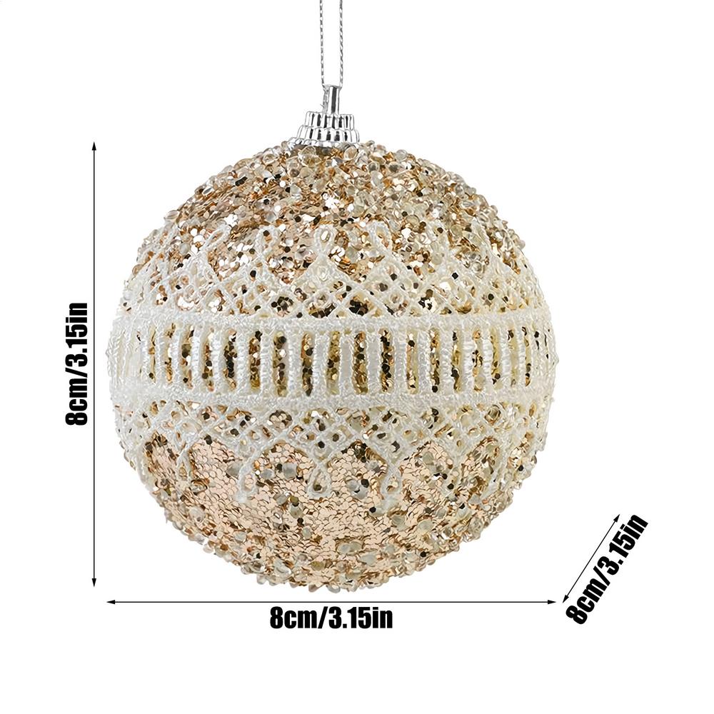 Christmas Ball Ornament 8cm Shatterproof Glitter Tree Balls Seasonal Christmas Bauble Decorations For Home Office School Hotel