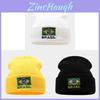Brazilian Flag Embroidered Knit Beanie With Windproof Warmth For Outdoor Casual Wear