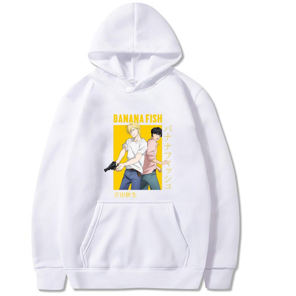 Banana Fish Autunm Winter Printed Men Hoodie Brand Hoody Y2K Clothes Vintage Fashion Casual Unisex Long Sleeve Pullovers