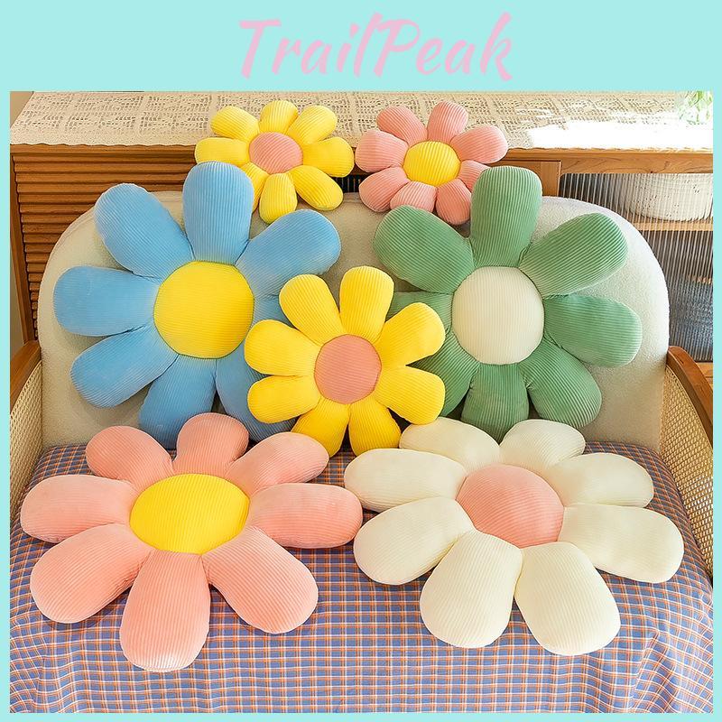 Multi Colored Daisies Flower Shapes Pillows Cushion For Home Office And Bedside Use