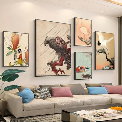 1pc Hokusai O-Ohara K-Koson Japan Style Art Self-adhesive Art Poster Waterproof Paper Sticker Coffee House Bar Room Wall Decor