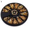 1 Wheel Mixed 12 Shapes 3D Nail Studs Art Decors DIY Decoration Manicure Tools